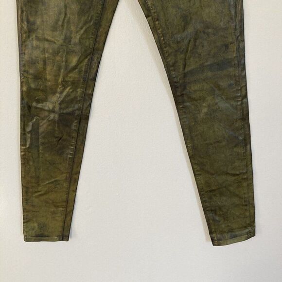 J Brand Jeans Womens 25 Super Skinny Coated Black Tar Dark Bronze Metallic‎ NEW - Picture 5 of 14